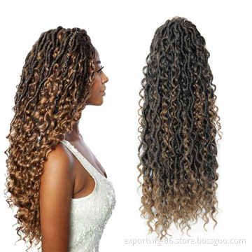 14 18inch Goddess Locs Crochet Braiding Hair River Faux Locs Hair Extension Curly Synthetic Hair Passion Twist Braids Pre Looped